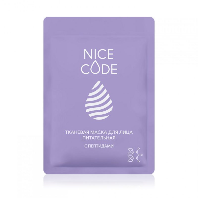 Тканевая маска для лица питательная с пептидами NICE CODE, 24 мл